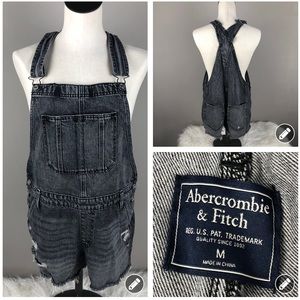 Abercrombie black denim overalls 8091